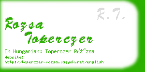 rozsa toperczer business card